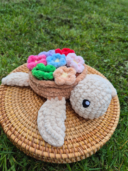 tortue fleurs